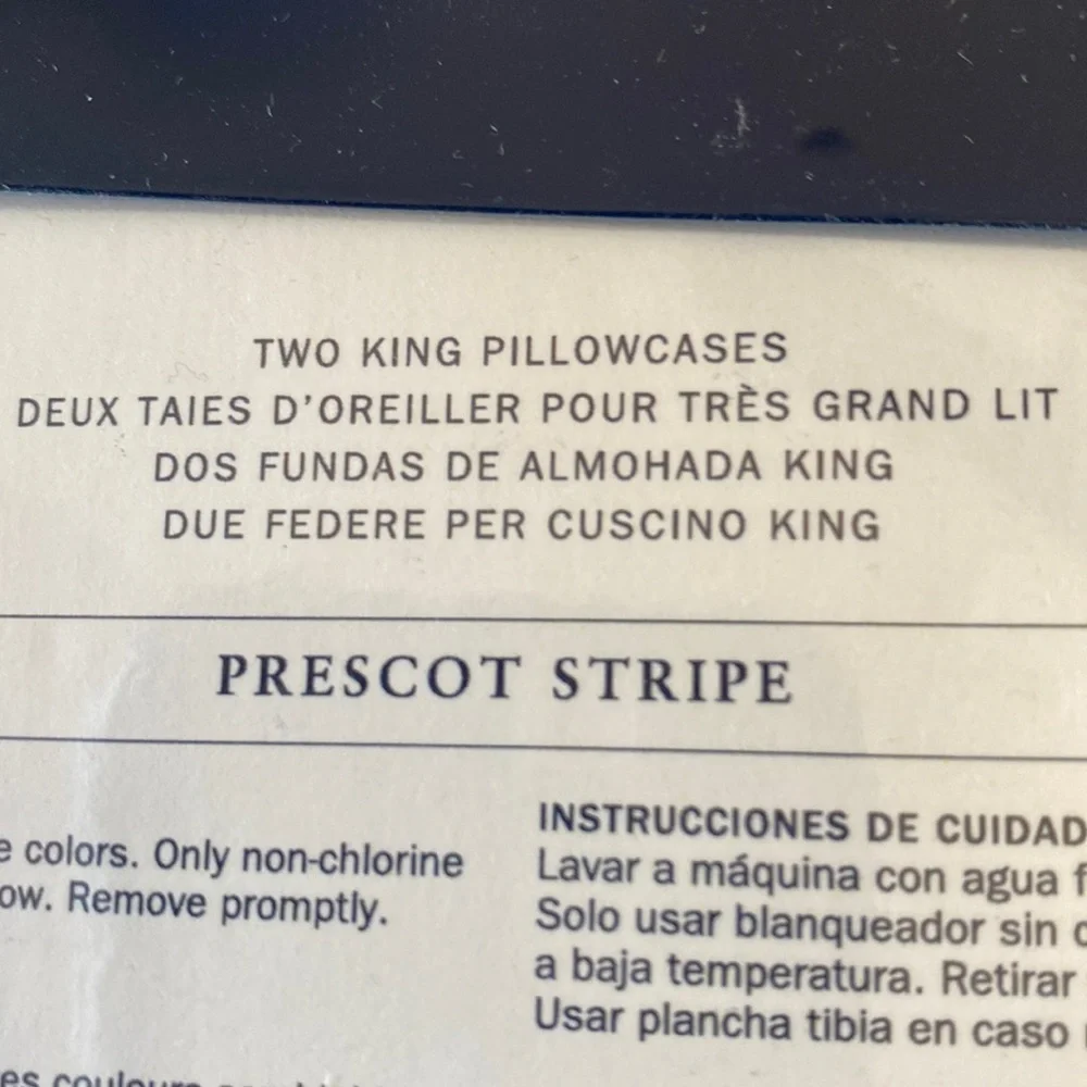 LRL Two King Pillowcases PRESCOT STRIPE.